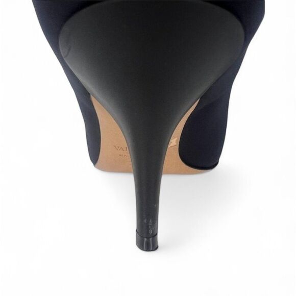 VALENTINO GARAVANI Black Stiletto Heel VLTN Logo Sock Ankle Boots Size E… - Picture 11 of 12